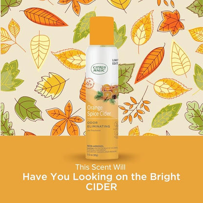 Citrus Magic Limited Edition Natural Odor Eliminating Air Freshener Spray, Orange Spice Cider, 3-Ounce, Pack of 3
