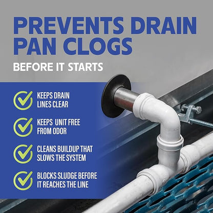 200 Tablets AC Drain Line Cleaner- No-Residue, Water-Soluble, Fast-Acting Pan Treatment for HVAC, Window Units, Mini-Splits, Dehumidifiers and Refrigerators System Maintenance