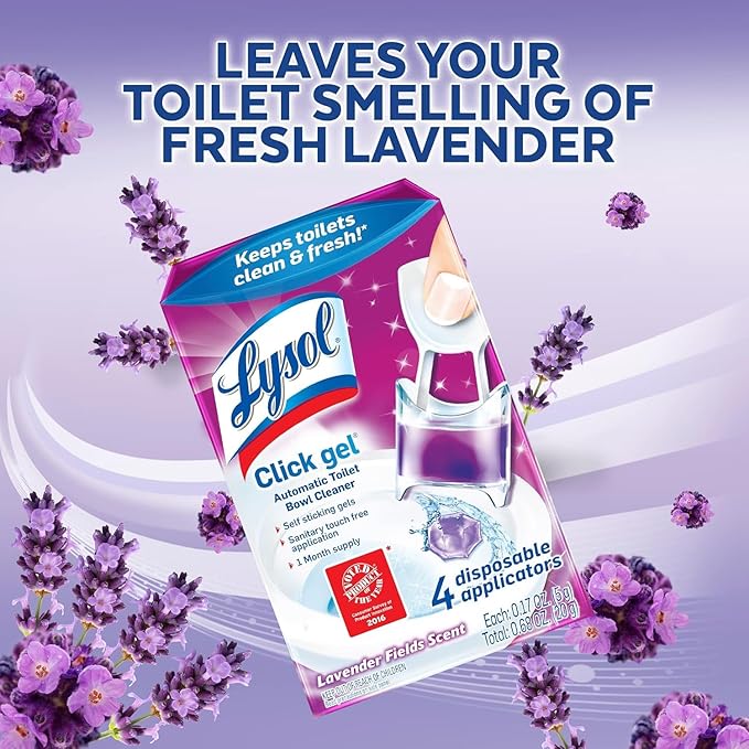 Lysol Automatic Toilet Bowl Cleaner, Lavender, (Pack of 4, 24 Count Total)