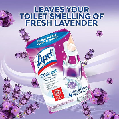 Lysol Automatic Toilet Bowl Cleaner, Lavender, (Pack of 4, 24 Count Total)