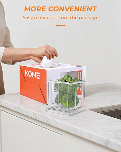 KONE Kitchen Sink Strainer Mesh Bag- 200 PCS Large Disposable Sink Net Strainer Filter Bags for Collecting Kitchen Food Waste Leftover Garbage,Fits Deep Sink Strainer Basket