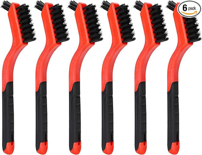 6pcs Nylon Brushes for Cleaning, Small Cleaning Brushes for Tight Spaces, Car Detailing Brush Set for Cleaning Dust in Holes