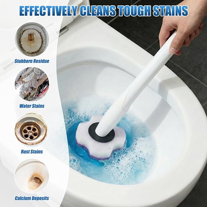 100PCS Toilet Bowl Wand Refills, Replacement Heads for Bathroom Washroom Cleaning Pads, Disposable Toilet Brush Refills Compatible with Household Brush Scrubber Cleaning Refill Lavender Breeze