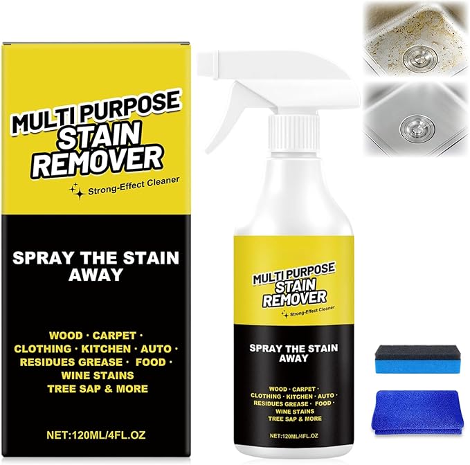 Multi-Purpose Stain Remover, A Powerful Cleaner, Kitchen Multi-Purpose Foam Cleaner Spray For Kitchens Floors Toilets And Cars (120ml)