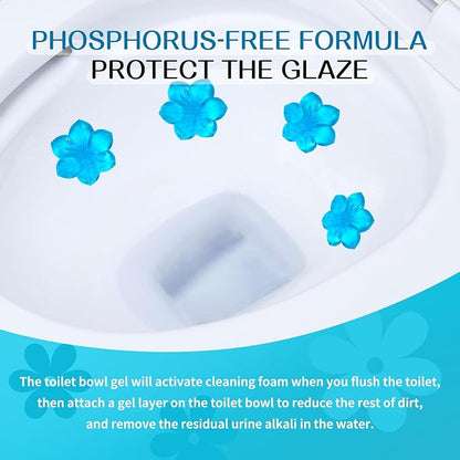 YUCO Toilet Gel Stamps Floral Shaped Toilet Bowl Cleaner Gel, Helps to Clean the Toilet, Preventing Urine Stains and Limescale Keeping it Fresh and Clean(Pack of 1, Ocean)