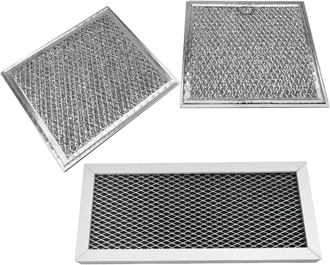 Microwave Oven Charcoal & Grease Filter Kit Compatible with Samsung ME19R7041FS, ME19R7041FS/AA, ME19R7041FT, ME19R7041FT/AA, ME19R7041FB, ME19R7041FB/AA, 3 Pcs