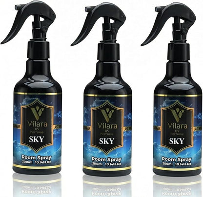 Room Spray Air Freshener –Odor Eliminator Spray for Home, Bathroom & Office – Long Lasting Floral Mist Deodorizer, Non-Toxic Natural Air Spray for Bedding 300ml (3 Sky)