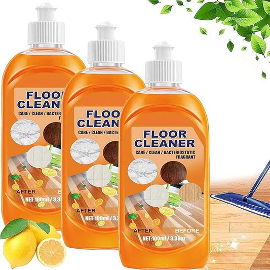 Floor Cleaner, Powerful Decontamination Floor Cleaner, Orange Floor Cleaner, Multipurpose Floor Cleaner Liquid for Wood Floor, Ceramic Tile (3PC)