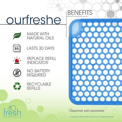 Fresh Products ourfreshe Plug In Air Freshener 30 Day Refills Replace Messy Aerosols with Dry Fragrance For Use in Medium Sized Spaces Cotton Blossom 6 Pack