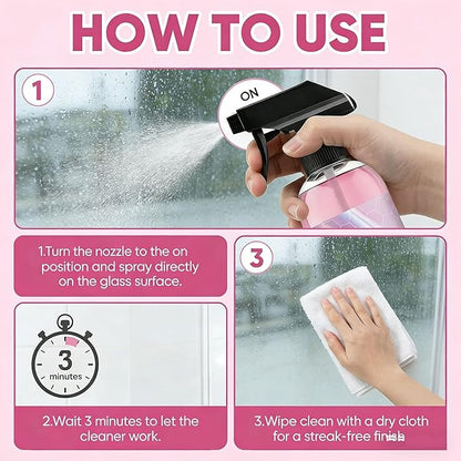 Heavy Duty Bathroom Scrubbing Solution, Bathroom Descaler Foam Cleaner, Powerful Pink Bathroo𝐦 Cleaner Spray, All-Purpose Bathrooms Descaler Foam Spray, For Floor,Showers,Glass Surfaces (1pcs)