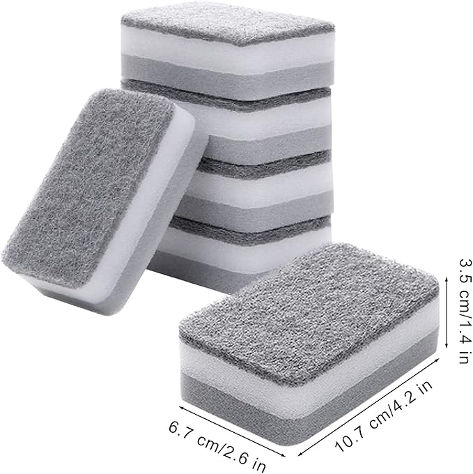 Individually Wrapped Sponges Kitchen Dishwashing Sponge Bulk, Non Scratch Dishes Scouring Pad Dishcloth, Odor-Free Sponge Wipes for Household Cleaning Dishes Travel Apartments (Grey 600 Pack)
