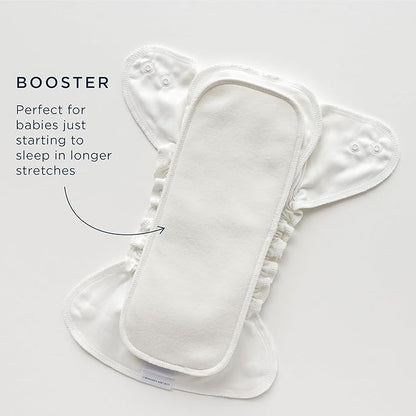 Esembly Ultra Absorbent Overnight Hemp Cloth Diaper Booster Inserts with Stay-Dry Fleece – Reusable Nighttime Doublers for Heavy Wetters – Size 2, 3 Sets (3 Contours and 3 Boosters)
