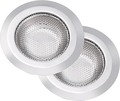 2Pcs Kitchen Sink Drain Strainer,Stainless Steel Kitchen Sink Strainer,Sink Food Catcher, 4.5" Diameter for Most of Kitchen Sinks,Anti-Clogging,Rust Resistant