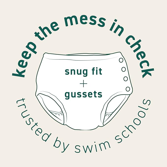 Green Sprouts Unisex Reusable Absorbent Baby Swim Diapers, Navy Solid, 6 Month