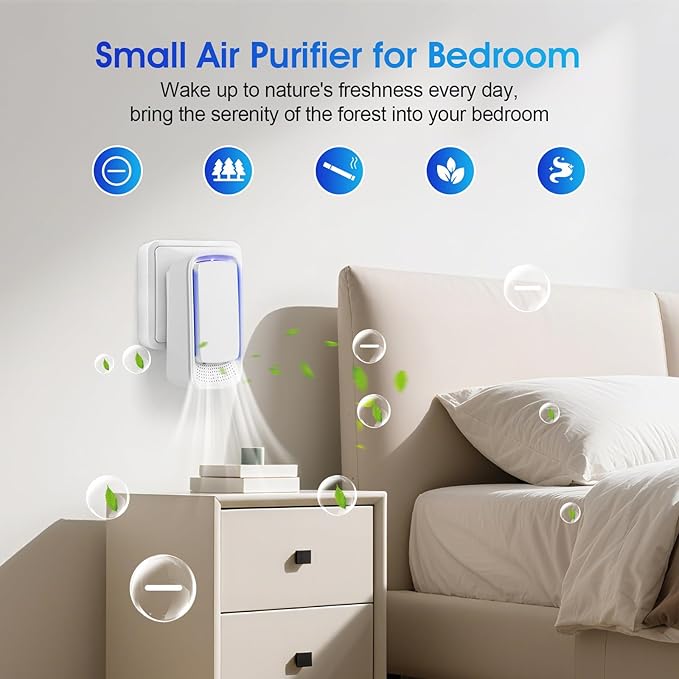 4Pack Plug In Air Ionizers for Home,Negative Ion Air Purifier -Plug In Air Freshener for Home, Office, Bathroom and Living Room,Portable Ion Air Purifiers Odor,Pets Smell (4)