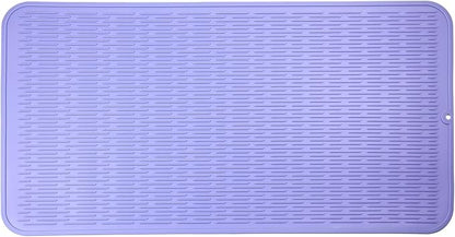 MicoYang Silicone Dish Drying Mat for Multiple Usage,Easy clean,Eco-friendly,Heat-resistant Silicone Mat for Kitchen Counter or Sink,Refrigerator or Drawer Liner Light Purple 4XL 32 inches x 18 inches