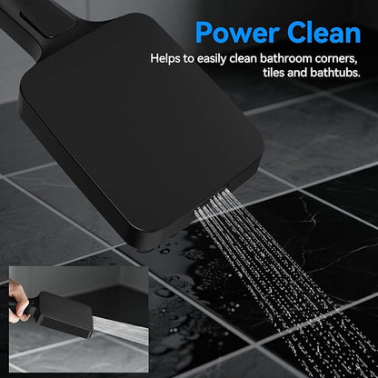 Shower Faucet Set,Matte Black Push Button Shower System with Rain Shower and Handheld,Black Shower Faucet with Valve Ceiling Mount 12 Inch Shower Head and 6 Inch Shower Head with Handheld