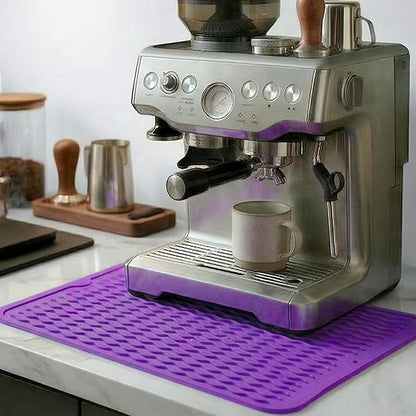 MicoYang Silicone Dish Drying Mat for Multiple Usage,Easy clean,Eco-friendly,Heat-resistant Silicone Mat for Kitchen Counter or Sink,Refrigerator or drawer liner Purple L 16 inches x 12 inches