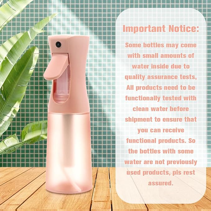 Leaflai Empty Spray bottles, Spray Water Bottle Fine Mist Refillable, Continuous Spray Bottle for Hair, Skin Care, Showering Pets, Plants, travel, Cleaning and Ironing 6.8 Ounce (Brown)