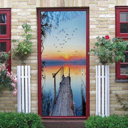 3D Door Stickers Murals - Peel and Stick PIER Wallpaper Self-Adhesive Decals Removable PVC Waterproof Poster Bedroom, Living Room 37.4" x 82.7"