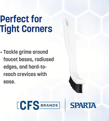 SPARTA Flo-Pac Nylon Grout Brush with Nylon Bristles for Floors, 8 Inches, White, (Pack of 24)