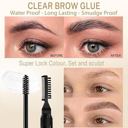 Microblading Eyebrow Pen Kit - Waterproof Brow Makeup Set with Eyebrow Pencil, Eyebrow Gel Clear, Eyeliner, Dual-ended Eyebrow Brush, Natural Looking Brows with Long-Lasting All-Day Hold - Blonde