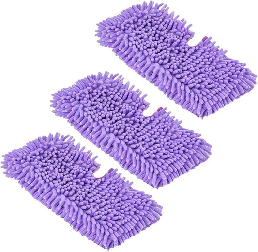 3 Pack Shark Steam Pocket Mops,Household Washable Microfiber Mop Pads Cleaning Pads Replacement for S3500 Series, S3501, S3601, S3550, S3901, S3801, SE450 (Purple,ZCM3)