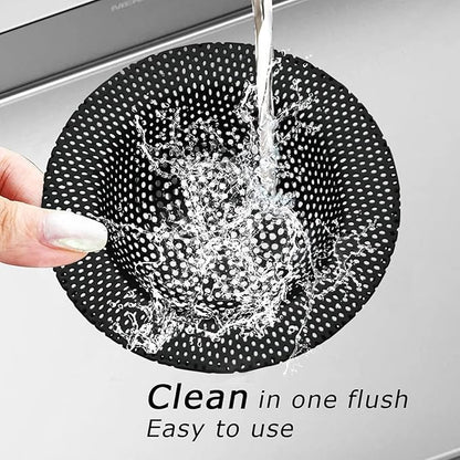 2 Pcs Black Kitchen Sink Drain Strainer for Most Drains, Stainless Steel, Large Wide Rim, 4.5in Diameter, Anti-Clogging, Rust Free