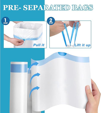 Charmount Small Trash Bags 4 Gallon-1000 Count Drawstring Mini Garbage Bags, Plastic Trash Can Liners for Bathroom Accessories, Bedroom, Dorm Room Essentials, Office
