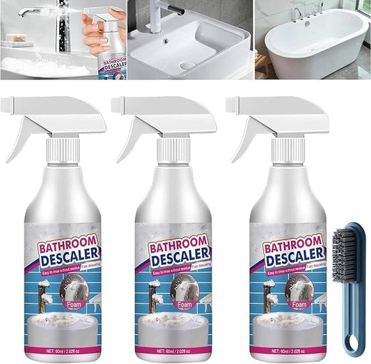 Bathroom Descaler Foam Cleaner, Stubborn Stains Cleaner, Bathroom Descaler Foam Spray, All-Purpose Home Toilet Bath Shower Glass Spray (1, 3PC)