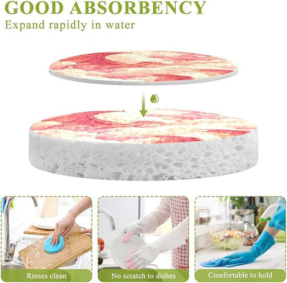 Dragon Kitchen Scrub Sponges, Pop-up Kitchen Cleaning Sponges Reusable Dish Washing Sponges for Bathroom Household Cleaning 3 Pack - Non Scratch Scrubber