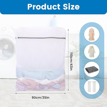 Dntorx 2 Pack XXX-Large Mesh Laundry Bags for Delicates, 35 x 43 Inches Reusable Laundry Bag Durable Wash Bags for Washing Machine for College, Family, Travel, Storage