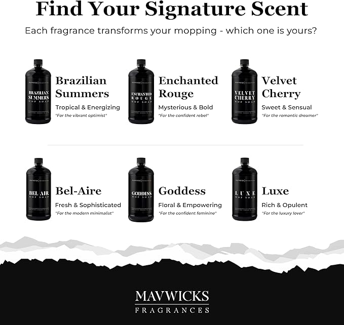Fragrances - Luxury Mop Soap (Velvet Cherry) 32 Oz – Velvet Cherry Scented Floor Cleaner for Mopping – Pet Safe, Best Smelling Mop Detergent for All Surfaces
