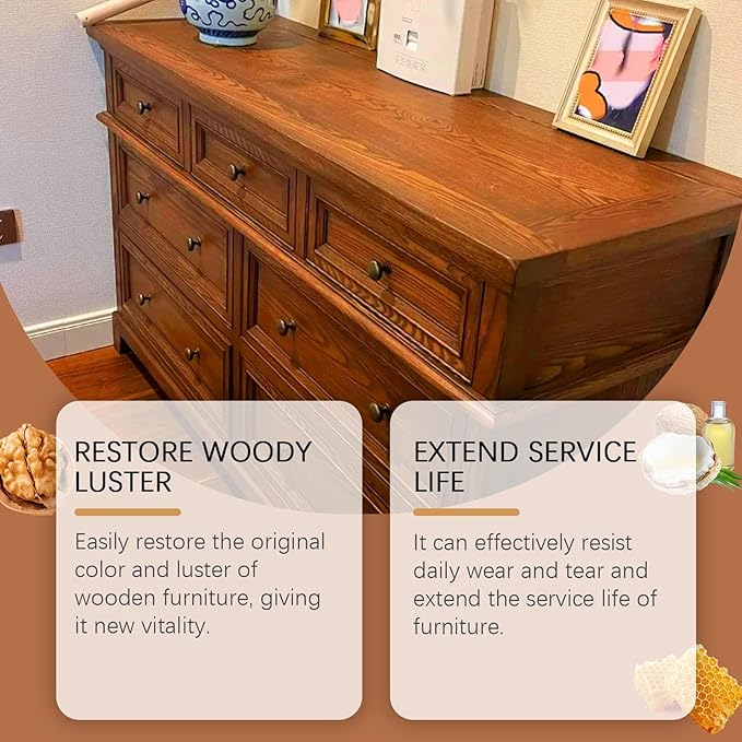 Wood Cleaner for Furniture - Cabinet Polishing Restorer, Quick Shine Solution for Indoor Home, 100ml Spray with Fast Action, Home Care, Floor for Sofa Chair and Kitchen Dresser