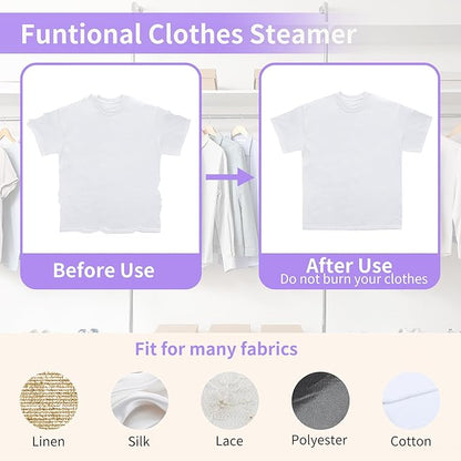 Portable Handheld Steamer for Clothes, 2-in-1 Ironing & Steaming,180° Rotatable Multi-Directional, Mini Travel Steamer,suitable for clothing of suitable sizes/thickness for Dorm Room, Purple
