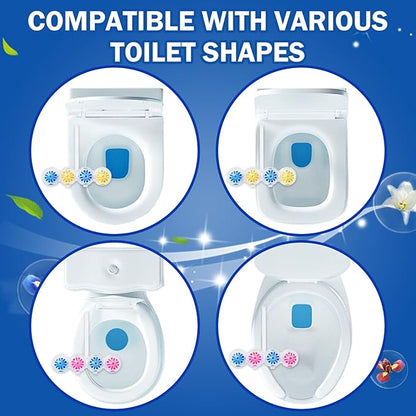 SCENTORINI 4-in-1 Toilet Bowl Cleaner, Rim Hanger Automatic Toilet Bowl Freshener, 4 Lemon & 4 Magnolia Scent, Toilet Bowl Cleaning Balls Long-Lasting up to 30 Days