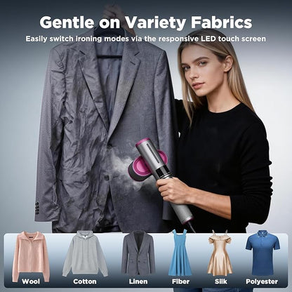 Travel Steamer for Clothes, 2-in-1 Steam Iron & Garment Steamer with Fast Heat-Up, 1200W Portable Handheld Clothes Steamer, Large Ceramic Heat Panel Quick Wrinkle Removal for Home/Travel/Hotel