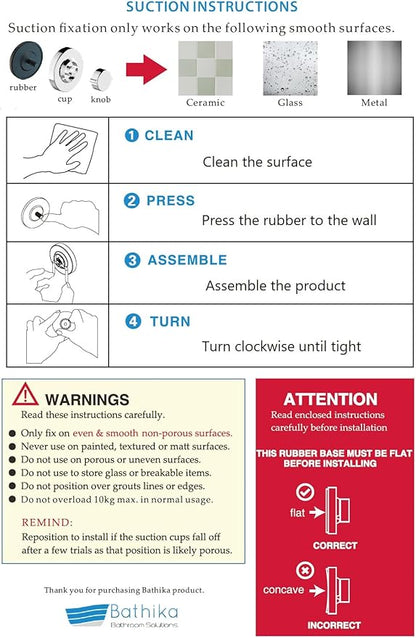 Soap Dish for Shower Suction Cup Powerful Vacuum System Rustproof 304 Stainless Steel Basket Sponges Holder with Razor Hooks for Bathroom or Kitchen Soap Holder (Silver)