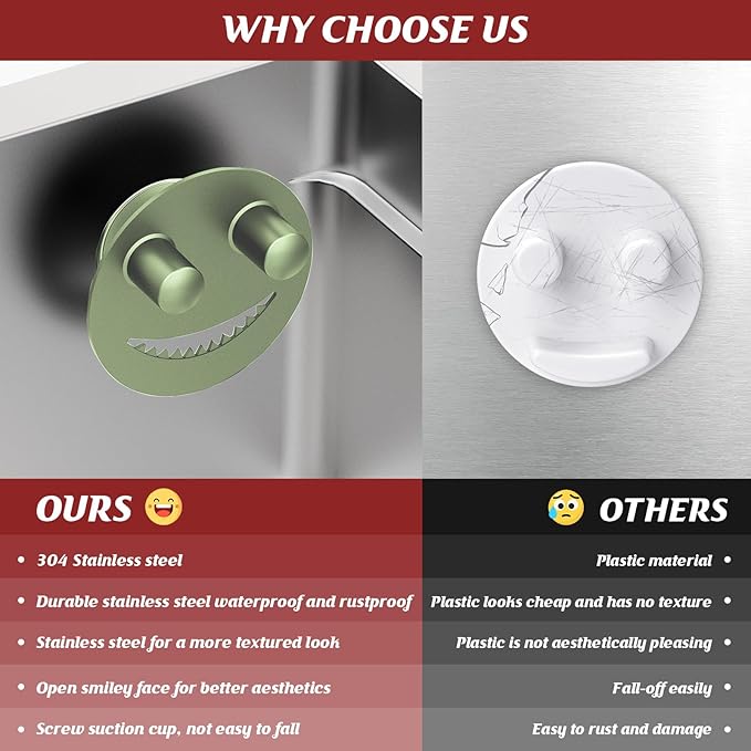 Kontoyo Sponge Holder for Kitchen Sink,Sink Caddy Organizer with Suction Cup Installation for Kitchen/Bathroom, Self Draining,Sponge Caddy for Holding Smiley Sponges-Green