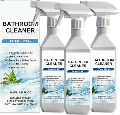 Scale Remover Bathroom Cleaner, Bathroom Cleaner Foam Spray for Tiles, Glass, Stainless, Steel, Acrylicand Natural Stone, 100ml (3)