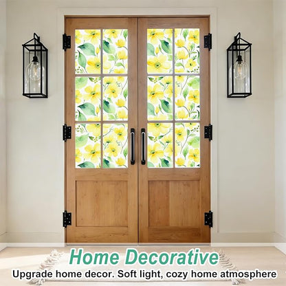 Frosted Glass Window Film, Heat Insulation, UV Block, Anti-Glare, One Way Privacy Tint, Static Cling for Home Bathroom Door, Renter Friendly, Day & Night Privacy