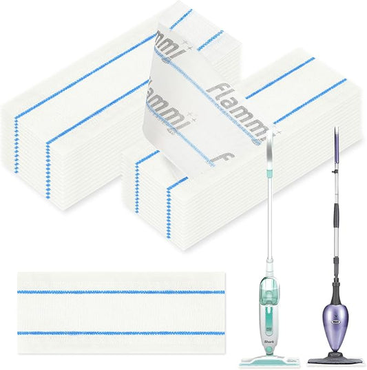 Flammi Semi-Disposable Microfiber Mop Pads Compatible with Shark S1000 S1000A S3250 S3251 S3101 SK410 SK435CO SK460 SK140 SK141, 30 Pack
