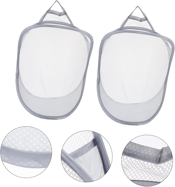 Cabilock 2pcs Wall-mounted Folding Laundry Basket Organizer Collapsible Dirty Clothes Storage Baskets for Home Dorm and Travel Breathable Design for Easy Use