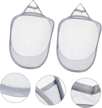 Cabilock 2pcs Wall-mounted Folding Laundry Basket Organizer Collapsible Dirty Clothes Storage Baskets for Home Dorm and Travel Breathable Design for Easy Use