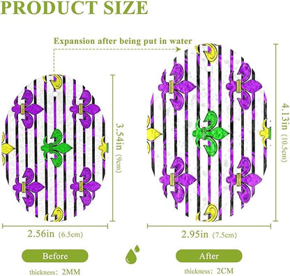 Mardi Gras Kitchen Scrub Sponges, Pop-up Kitchen Cleaning Sponges Reusable Dish Washing Sponges for Bathroom Household Cleaning 3 Pack - Non Scratch Scrubber