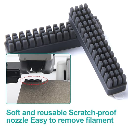 6pcs Silicone Nozzle Wiper Brush for Bambu Lab A1 Mini, Self-Adhesive Nozzle Cleaner Tool, 3D Printer Hotend Nozzle Brush Replacement Kit Incompatible with Bamboo Lab A1- Gray