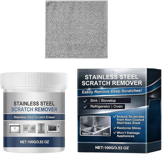 Scratch Eraser for Appliances, Stainless Steel Scratch Remover, Metal Cleaner, Removes Scratches From Sinks, Ranges, Fridges, Stoves & Appliances Restoration Maintenance