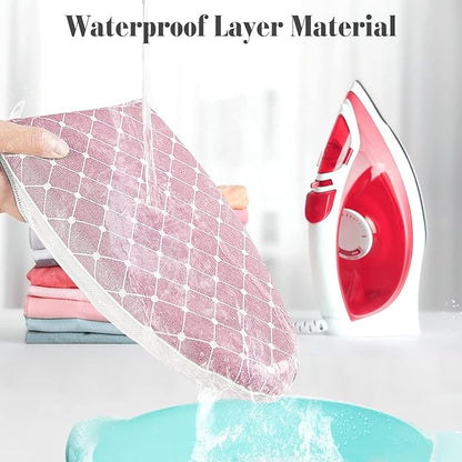 2 Pack Garment Steamer Ironing Gloves Heat Resistant Ironing Pad Anti Steam Glove Board Waterproof Garment Steamer Mitt with Finger Loop for Clothes Steamers (Grey+Pink)