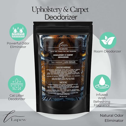 Lapew Fearless Carpet Deodorizer Powder - Pet Safe Freshener for Vacuuming | Scented Odor Eliminator for Home | 16 oz