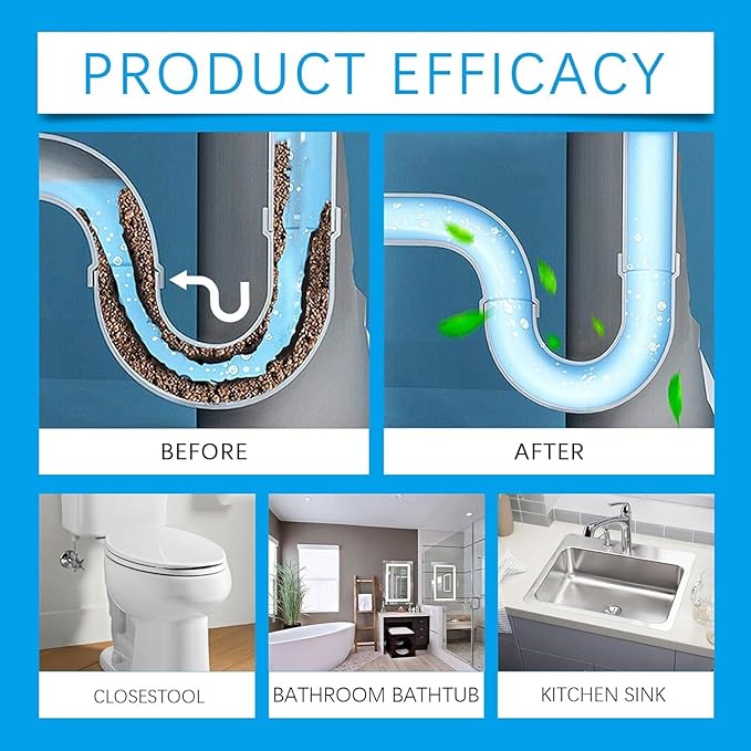 Strong Drain Effervescent Tablet,2026 New Sink Smell Effervescent Tablets - Quickly Remove Odors,Sink Drain Cleaner for Sewer,Toilet and Septic Tank,Versatile Disposal Cleaner for Kitchen Use (2box)